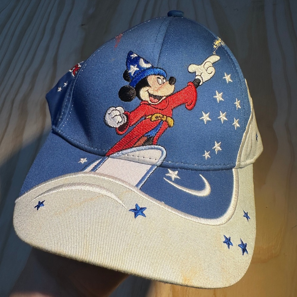 Disney Youth Blue Sorcerer Mickey Fantasia Baseball Cap Hat Adjustable